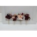  Set of 4 hair pins in  purple burgundy beige black  color scheme. Hair accessories. Flower accessories for wedding.  5016