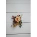  Wedding boutonniere  and wrist corsage  in orange rust peach color scheme. Flower accessories. 5017