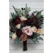Wedding Bouquets in Deep Burgundy & Beige | Faux Bridal & Bridesmaid Bouquets
