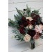 Wedding Bouquets in Deep Burgundy & Beige | Faux Bridal & Bridesmaid Bouquets