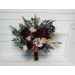 Wedding bouquets in deep burgundy beige colors. Bridal bouquet. Faux bouquet. Bridesmaid bouquet. 5018