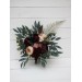Wedding bouquets in deep burgundy beige colors. Bridal bouquet. Faux bouquet. Bridesmaid bouquet. 5018