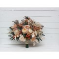 Wedding Bouquets in Orange, Rust & Peach | Faux Bridal & Bridesmaid Bouquets
