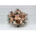 Wedding bouquets in orange rust peach colors. Bridal bouquet. Faux bouquet. Bridesmaid bouquet. 5017