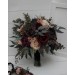 Wedding bouquets in purple burgundy beige black  colors. Bridal bouquet. Cascading bouquet. Faux bouquet. Bridesmaid bouquet. 5016