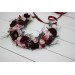 Burgundy dusty pink flower crown. Hair wreath. Flower girl crown. Wedding flowers. 5019
