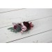 Flower comb in burgundy dusty pink color scheme. Wedding accessories for hair. Bridal flower comb. Bridesmaid floral comb. 5019
