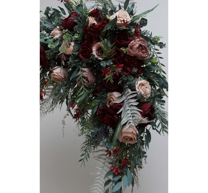 The Flower Arch Arrangement in Burgundy & Beige | Faux Floral Archway for Wedding