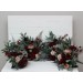  Flower arch arrangement in burgundy beige colors.  Arbor flowers. Floral archway. Faux flowers for wedding arch. 5018