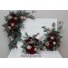  Flower arch arrangement in burgundy beige colors.  Arbor flowers. Floral archway. Faux flowers for wedding arch. 5018