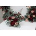  Flower arch arrangement in burgundy beige colors.  Arbor flowers. Floral archway. Faux flowers for wedding arch. 5018