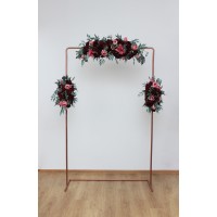  Flower arch arrangement in  burgundy black pink  colors.  Arbor flowers. Floral archway. Faux flowers for wedding arch. 5020