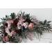  Flower arch arrangement in burgundy dusty pink colors.  Arbor flowers. Floral archway. Faux flowers for wedding arch. 5019