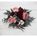 Burgundy, and Pink Wedding Bouquets – Cascading Faux Bridal Designs
