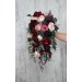 Burgundy, and Pink Wedding Bouquets – Cascading Faux Bridal Designs