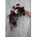 Burgundy, and Pink Wedding Bouquets – Cascading Faux Bridal Designs