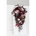 Wedding bouquets in burgundy dusty pink colors. Bridal bouquet. Cascading bouquet. Faux bouquet. Bridesmaid bouquet. 5019