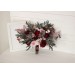 Wedding bouquets in burgundy dusty pink colors. Bridal bouquet. Cascading bouquet. Faux bouquet. Bridesmaid bouquet. 5019