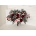 Wedding bouquets in burgundy dusty pink colors. Bridal bouquet. Cascading bouquet. Faux bouquet. Bridesmaid bouquet. 5019