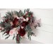 Wedding bouquets in burgundy dusty pink colors. Bridal bouquet. Cascading bouquet. Faux bouquet. Bridesmaid bouquet. 5019