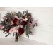 Wedding bouquets in burgundy dusty pink colors. Bridal bouquet. Cascading bouquet. Faux bouquet. Bridesmaid bouquet. 5019