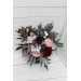 Wedding bouquets in burgundy dusty pink colors. Bridal bouquet. Cascading bouquet. Faux bouquet. Bridesmaid bouquet. 5019