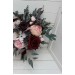 Wedding bouquets in burgundy dusty pink colors. Bridal bouquet. Cascading bouquet. Faux bouquet. Bridesmaid bouquet. 5019