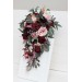 Wedding bouquets in burgundy dusty pink colors. Bridal bouquet. Cascading bouquet. Faux bouquet. Bridesmaid bouquet. 5019