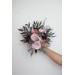 Wedding bouquets in burgundy dusty pink colors. Bridal bouquet. Cascading bouquet. Faux bouquet. Bridesmaid bouquet. 5019