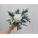 Wedding bouquets in white colors. Bridal bouquet. Cascading bouquet. Faux bouquet. Bridesmaid bouquet. 5021