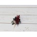 Wedding Boutonnieres & Wrist Corsage in Burgundy & Beige | Faux Flower Accessories