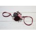 Wedding Boutonnières & Wrist Corsage in Burgundy, Black & Pink | Faux Flower Accessories