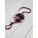 Wedding Boutonnières & Wrist Corsage in Burgundy, Black & Pink | Faux Flower Accessories