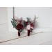  Wedding boutonnieres and wrist corsage  in burgundy dusty pink color scheme. Flower accessories. 5019