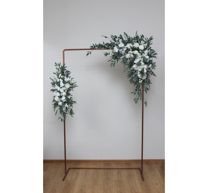  Flower arch arrangement in white colors.  Arbor flowers. Floral archway. Faux flowers for wedding arch. 5021