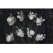  Set of 8 hair pins in  white color scheme. Hair accessories. Flower accessories for wedding. 5021