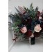 Wedding bouquets in burgundy navy blue blush pink colors. Bridal bouquet. Cascading bouquet. Faux bouquet. Bridesmaid bouquet. 5022-1