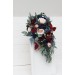 Wedding bouquets in burgundy navy blue blush pink colors. Bridal bouquet. Cascading bouquet. Faux bouquet. Bridesmaid bouquet. 5022-1