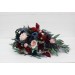Wedding bouquets in burgundy navy blue blush pink colors. Bridal bouquet. Cascading bouquet. Faux bouquet. Bridesmaid bouquet. 5022-1