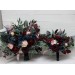 Wedding bouquets in burgundy navy blue blush pink colors. Bridal bouquet. Cascading bouquet. Faux bouquet. Bridesmaid bouquet. 5022-1