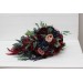 Wedding Bouquets in Burgundy, Navy Blue & Blush Pink | Large Bridal & Cascading Faux Flowers
