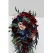 Wedding Bouquets in Burgundy, Navy Blue & Blush Pink | Large Bridal & Cascading Faux Flowers