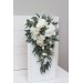 Wedding bouquets in white colors. Bridal bouquet. Cascading bouquet. Faux bouquet. Bridesmaid bouquet. 5021