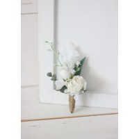  Wedding boutonnieres and wrist corsage  in white color scheme. Flower accessories. 5021