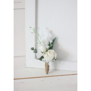 Wedding boutonnieres and wrist corsage  in white color scheme. Flower accessories. 5021