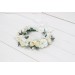 White flower crown. Hair wreath. Flower girl crown. Wedding flowers. 5021