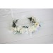 White flower crown. Hair wreath. Flower girl crown. Wedding flowers. 5021
