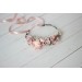 Blush pink flower crown. Hair wreath. Flower girl crown. Wedding flowers. 5027