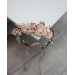 Blush Pink Floral Crown – Elegant Faux Hair Wreath for Bridesmaids and Flower Girls