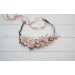 Blush Pink Floral Crown – Elegant Faux Hair Wreath for Bridesmaids and Flower Girls